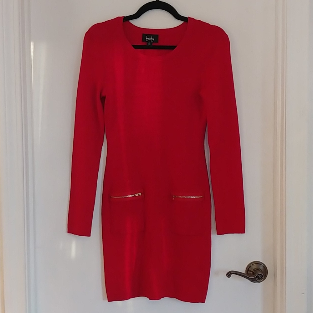 Red sweater dress